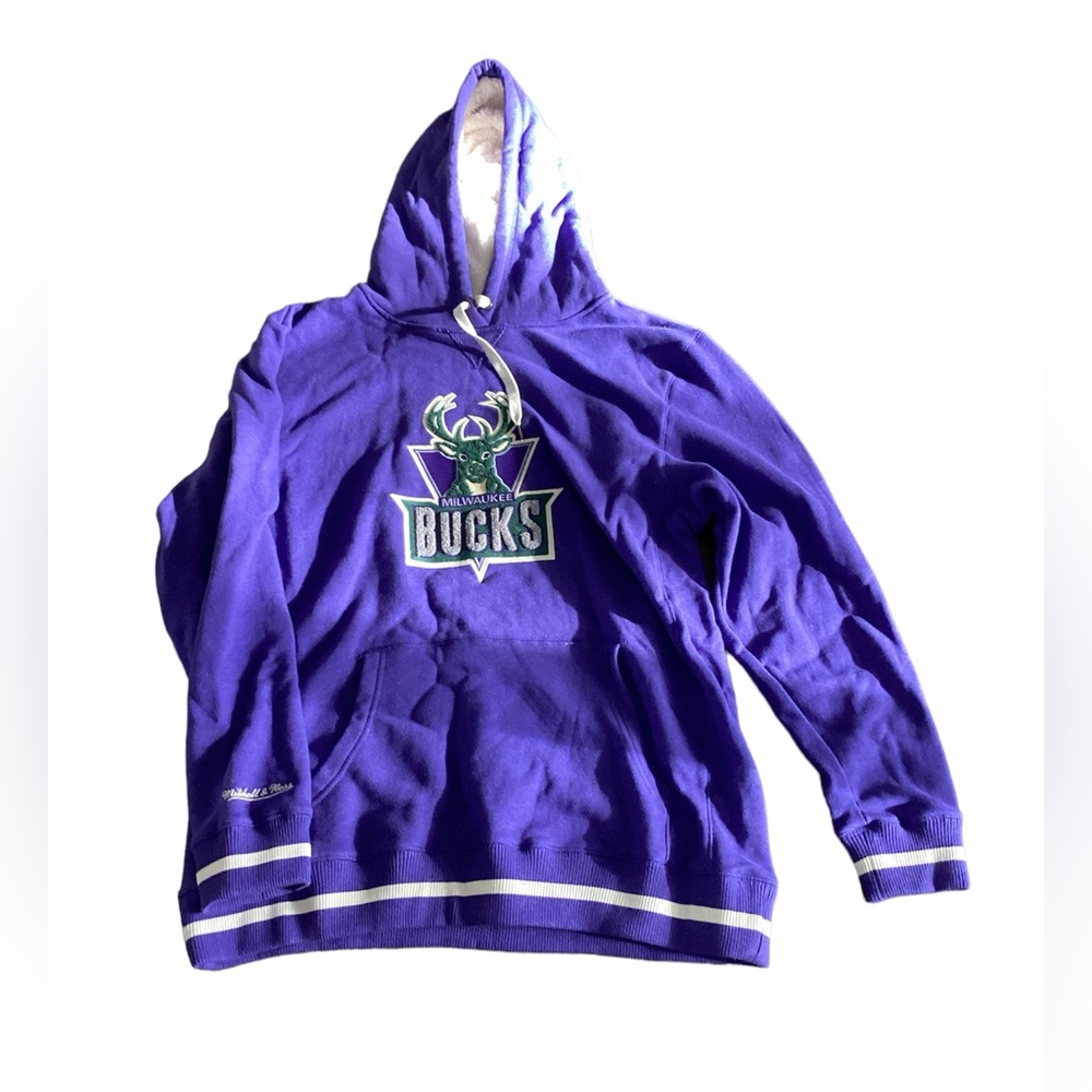 Milwaukee Bucks Mitchell & Ness Hardwood Classics‎ Home Stretch Hoodie Sz XL